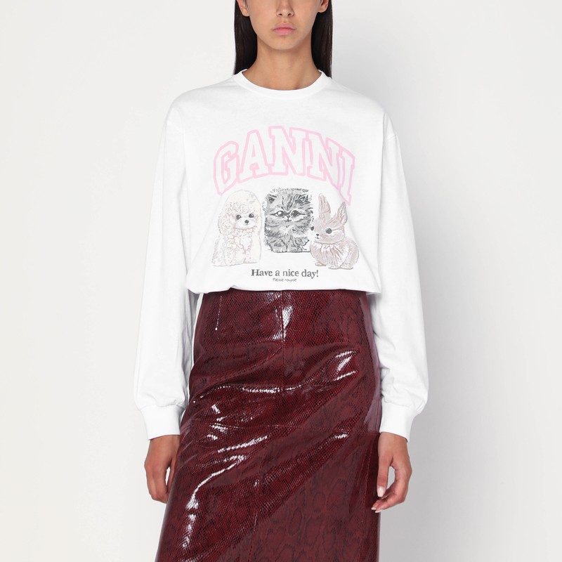 White sweater with logo print