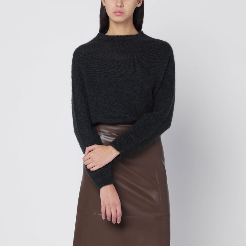Green mohair knit sweater