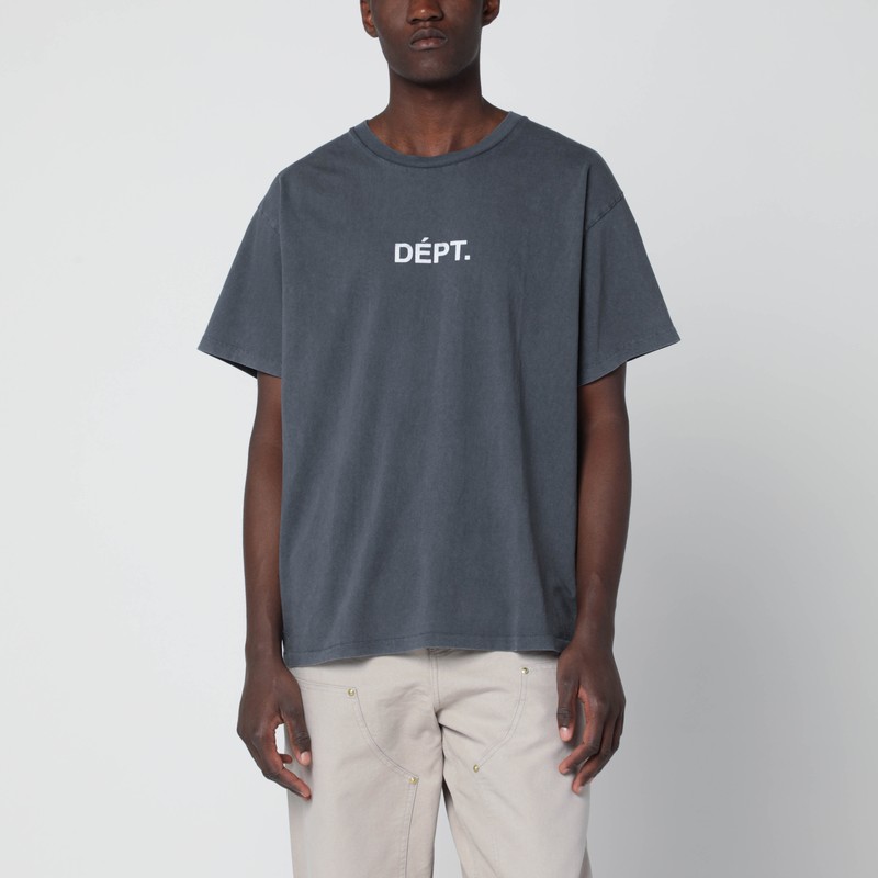 Gallery Dept. Black Team Dept Vintageeffect Tshirt In Black
