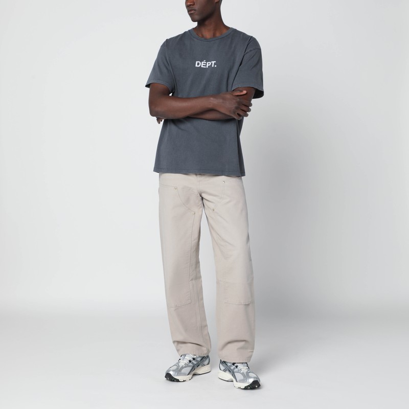 Gallery Dept. Black Team Dept Vintageeffect Tshirt In Black