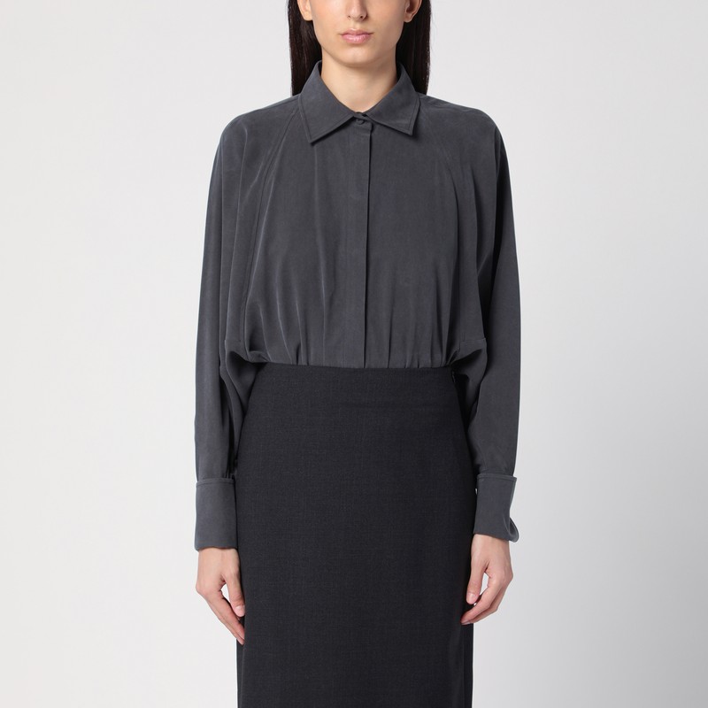 Anthracite grey silk body shirt