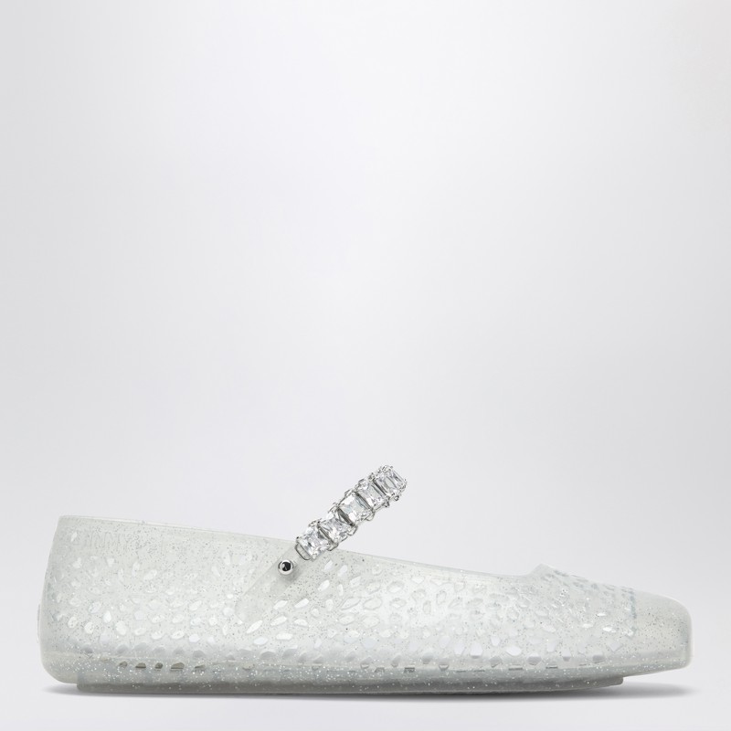 The Jelly transparent ballet flats with crystals