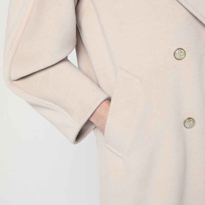 Max Mara Women's Beige Double-breasted Coat In Blue