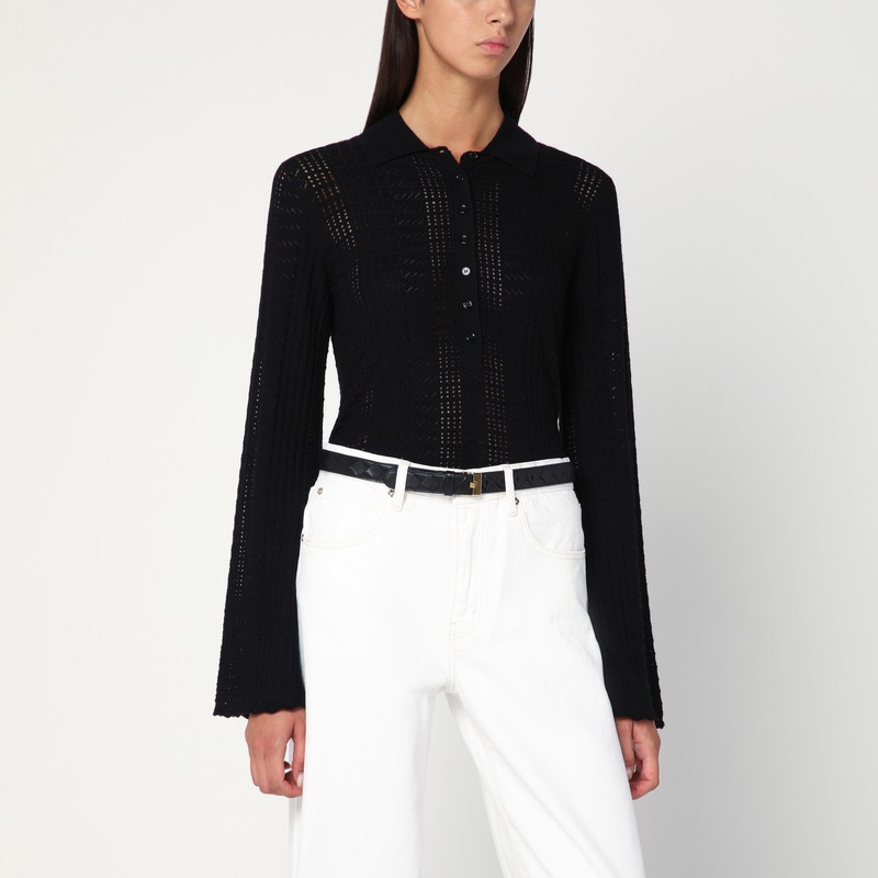 Polo shirt in wool and cashmere blend - Loulou Studio - Modalova