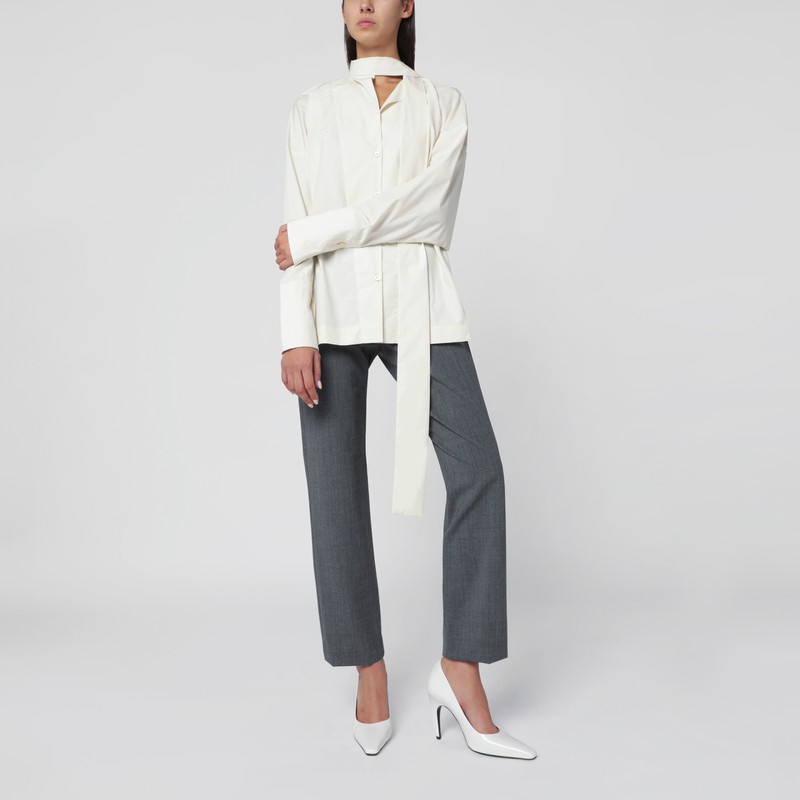 The Latest Thelatest Grey Wool-blend Trousers In Gray