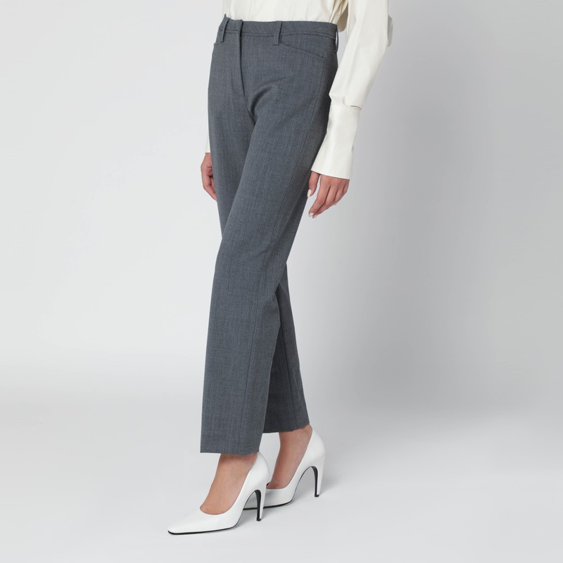 The Latest Thelatest Grey Wool-blend Trousers In Gray