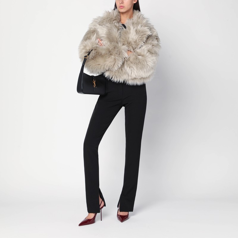 The Latest Short Ice-white Faux Fur Coat In Gray