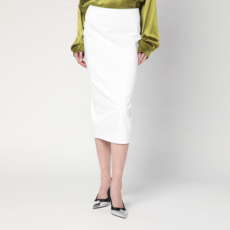 White cotton midi skirt