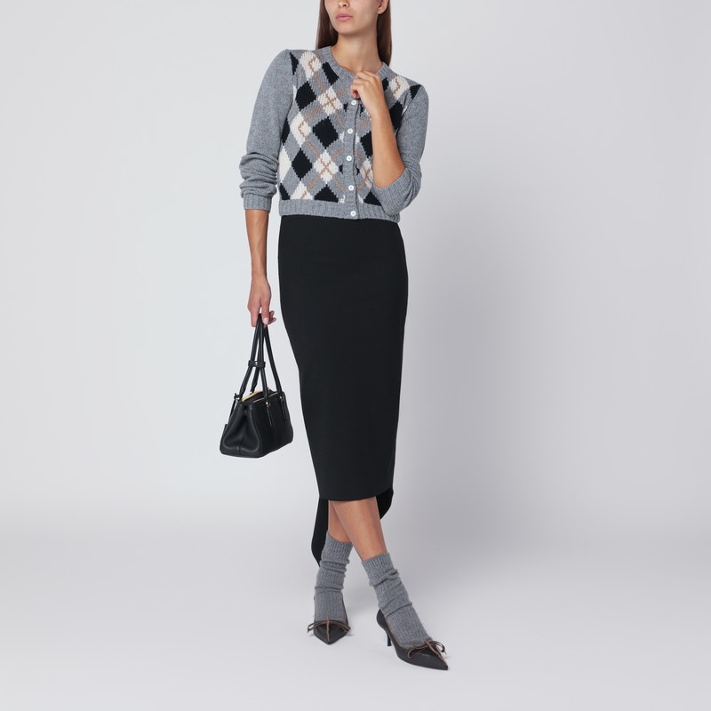 The Latest Black Cotton Midi Skirt In Black