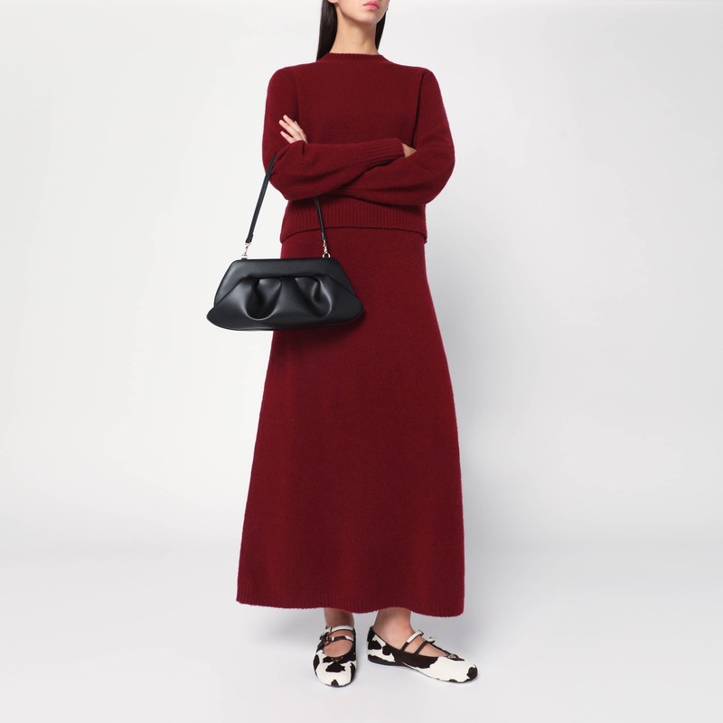 Themoirè Large Emera Clutch Black In Black