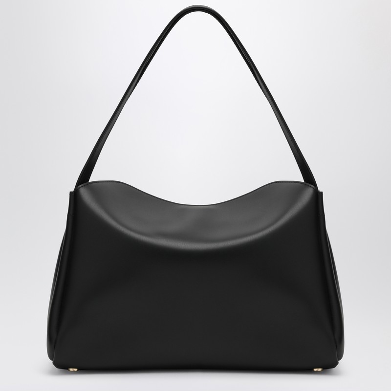Themoirè Structured Shoulder Bag Metal Hardware In Black