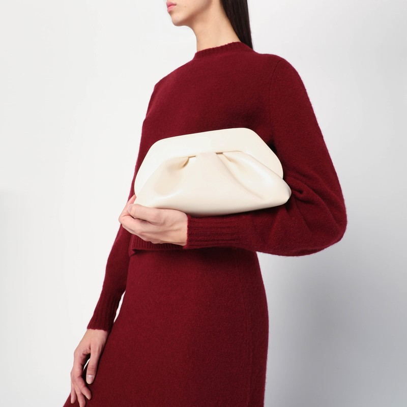 Themoirè Tia Faux Leather Clutch In Neutral