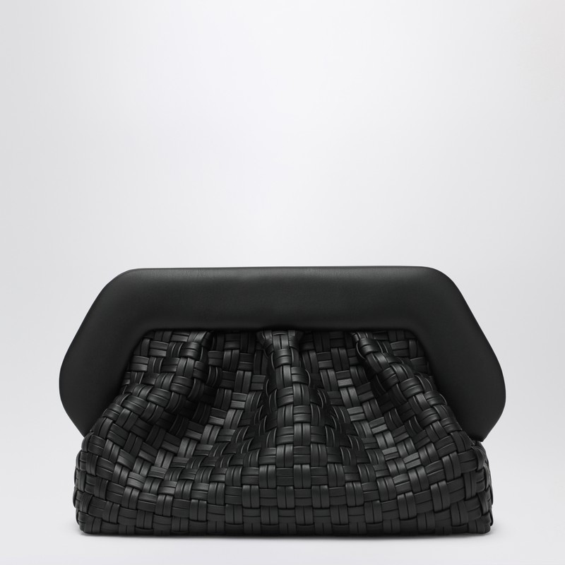 Black woven Bios clutch bag