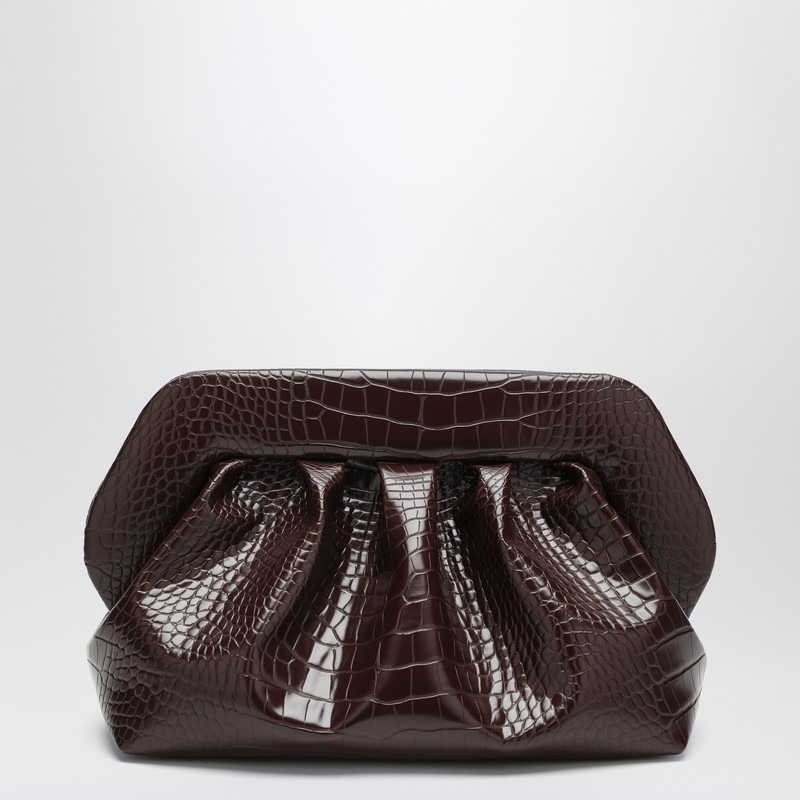 Medium Bios clutch ebony crocodile effect
