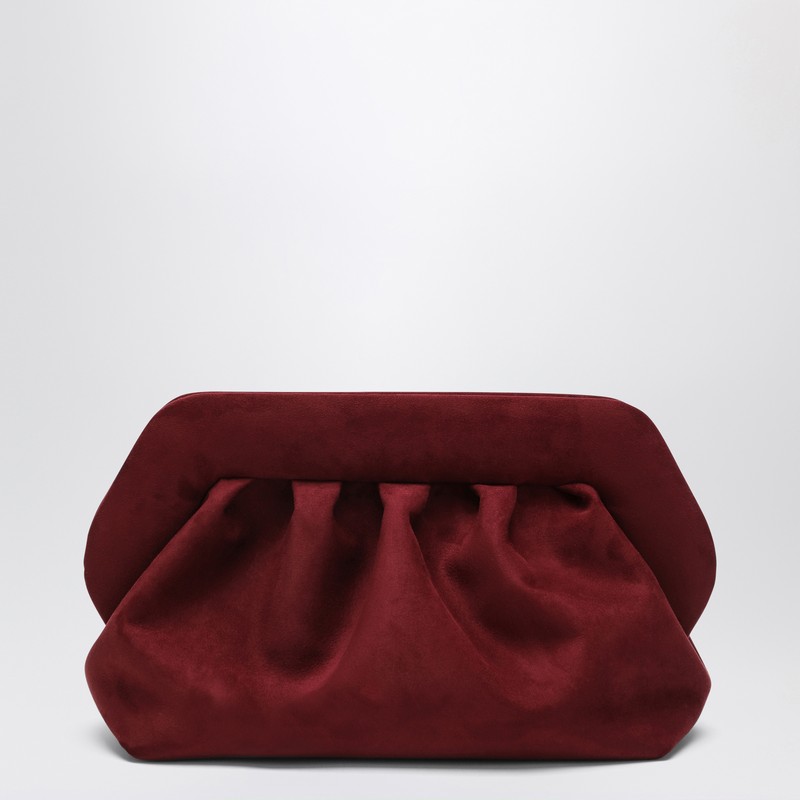 Medium Bios clutch plum suede effect