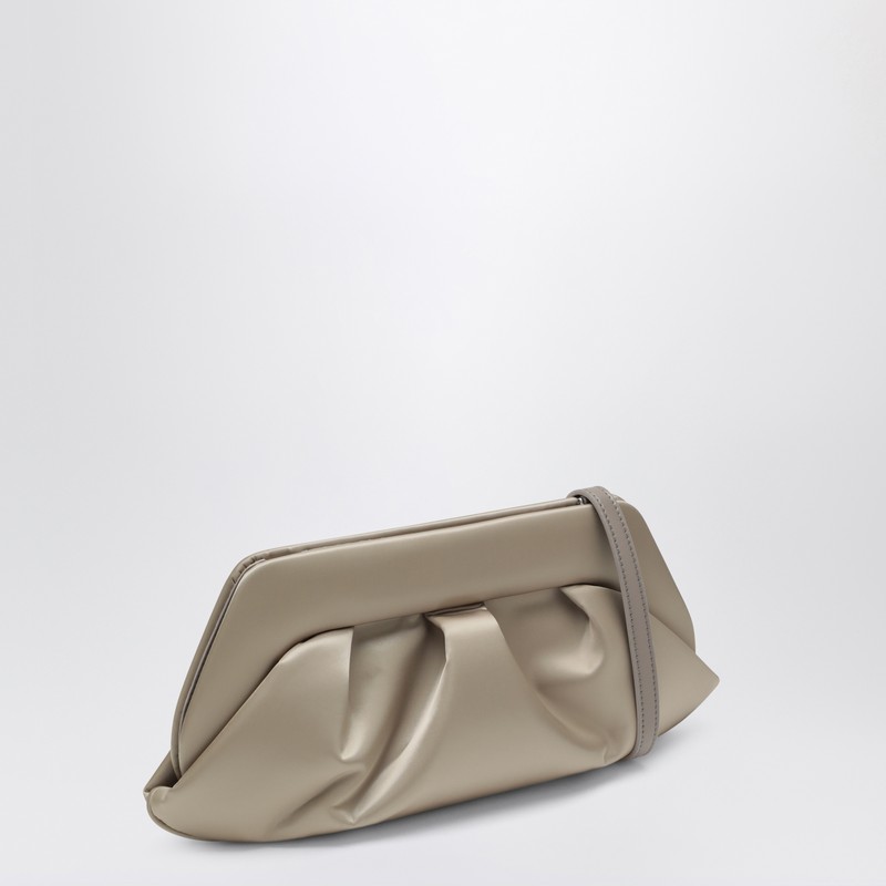 Themoirè Ivory Satin Clutch Emera In Gray