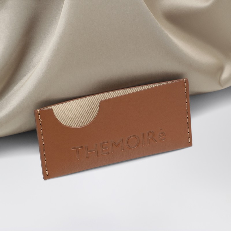 Themoirè Ivory Satin Clutch Emera In Gray