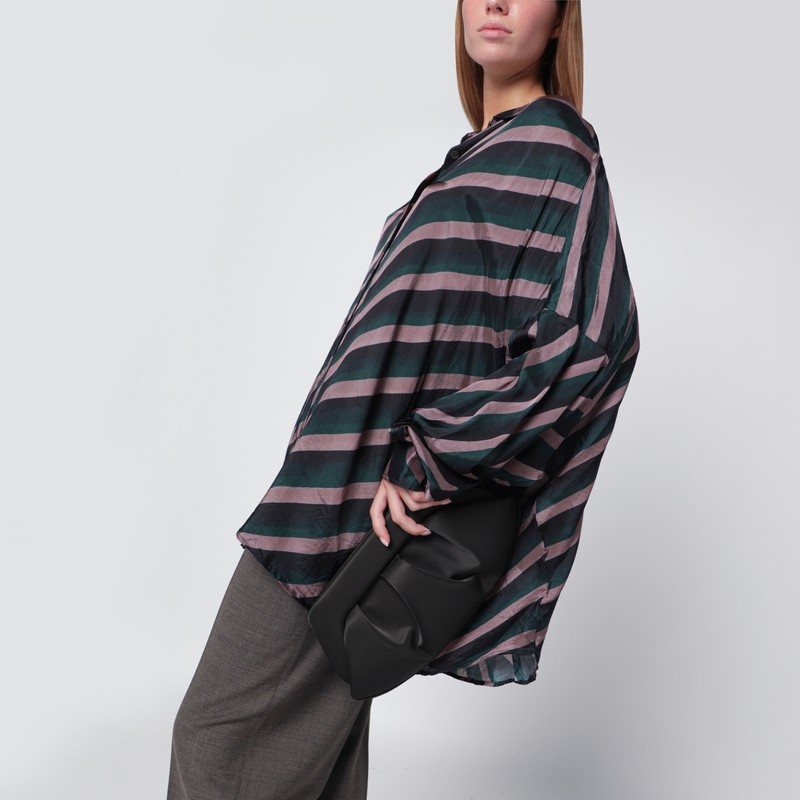 Themoirè Clutch Emera Black In Satin In Black