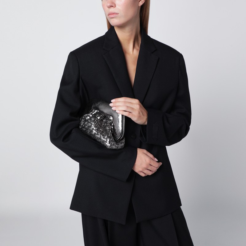 Themoirè Silver Braided Clutch Gear In Silver