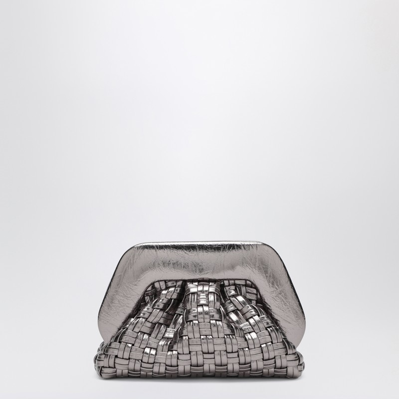 Themoirè Silver Braided Clutch Gear In Silver