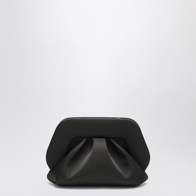 Black satin Gea clutch bag
