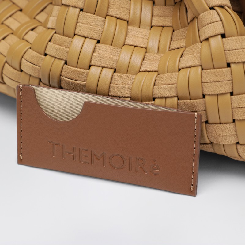 Themoirè Woven Clutch Tia In Biscuit Color In Brown
