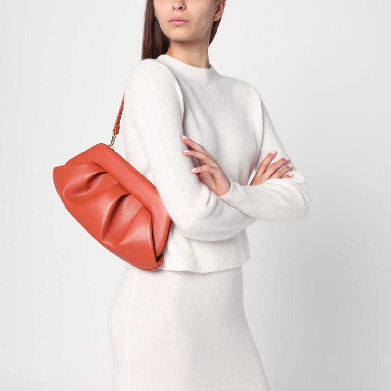 Themoirè Tia Orange Clutch In Red