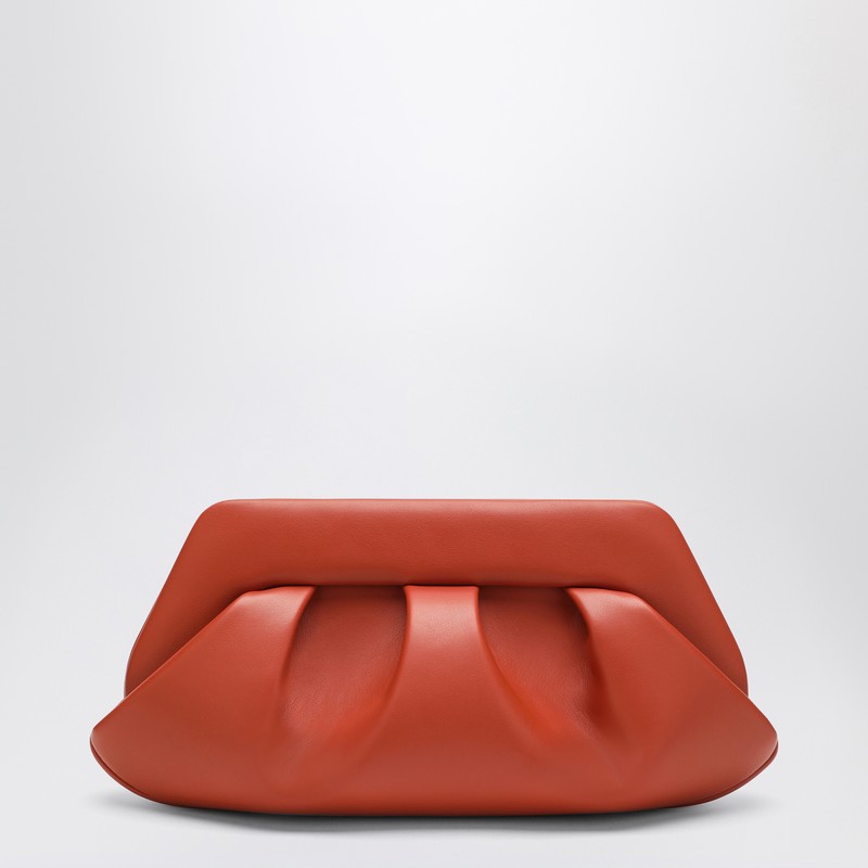 Themoirè Tia Orange Clutch In Red