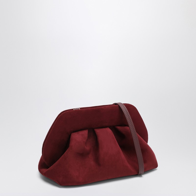 Themoirè Tia Clutch Plum Suede Effect In Burgundy