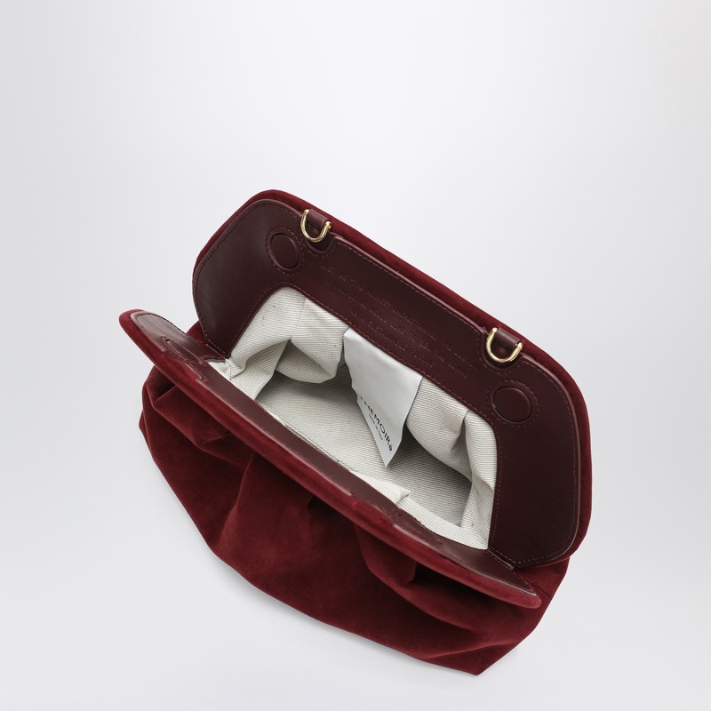 Themoirè Tia Clutch Plum Suede Effect In Burgundy