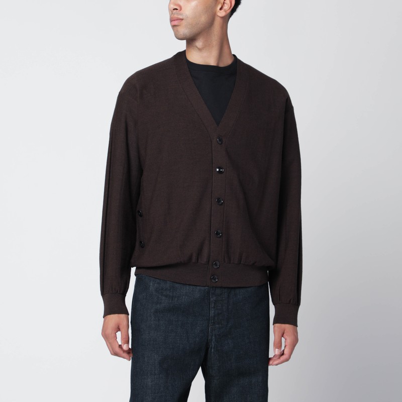 Cocoa wool-blend cardigan