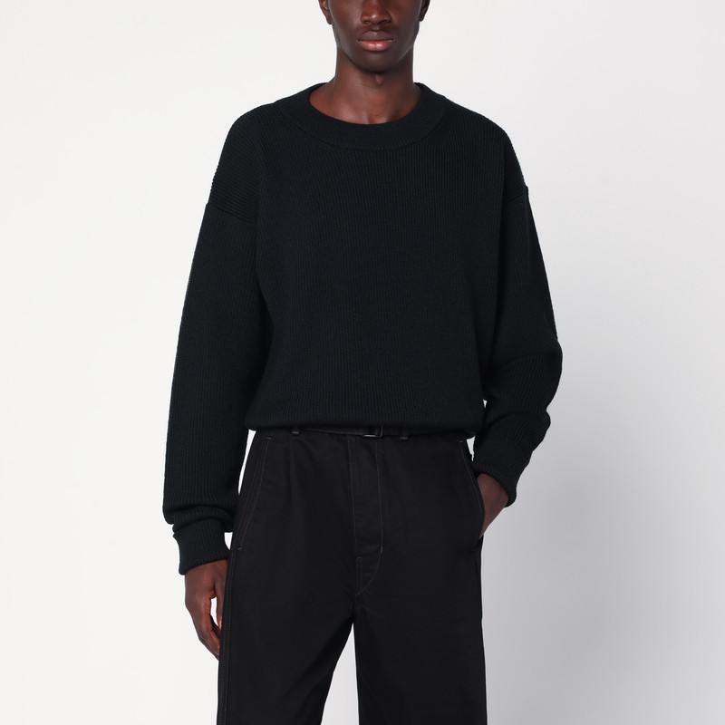 Black ribbed wool sweater