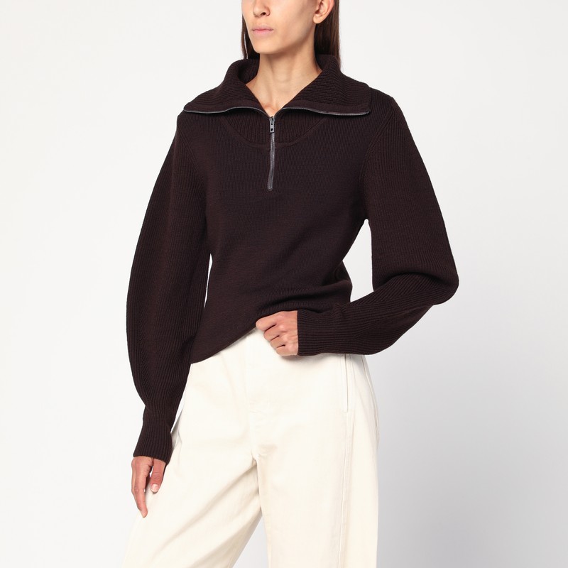 Eggplant zip-up sweater
