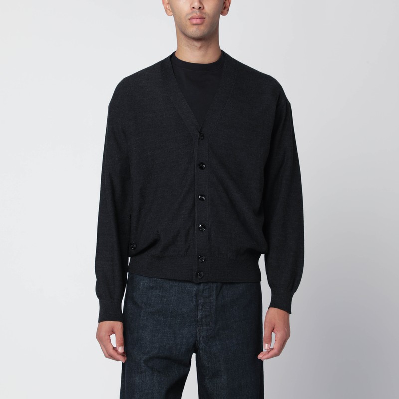 Black wool zip sweater