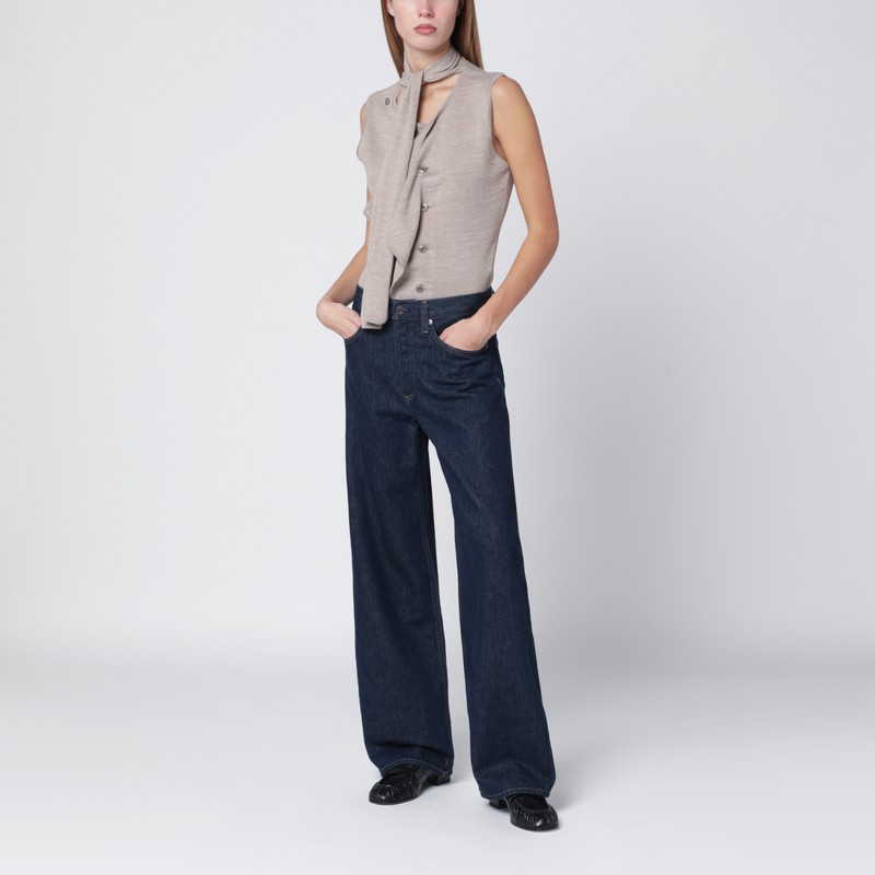 Lemaire Taupe Wool Blend Waistcoat In Gray