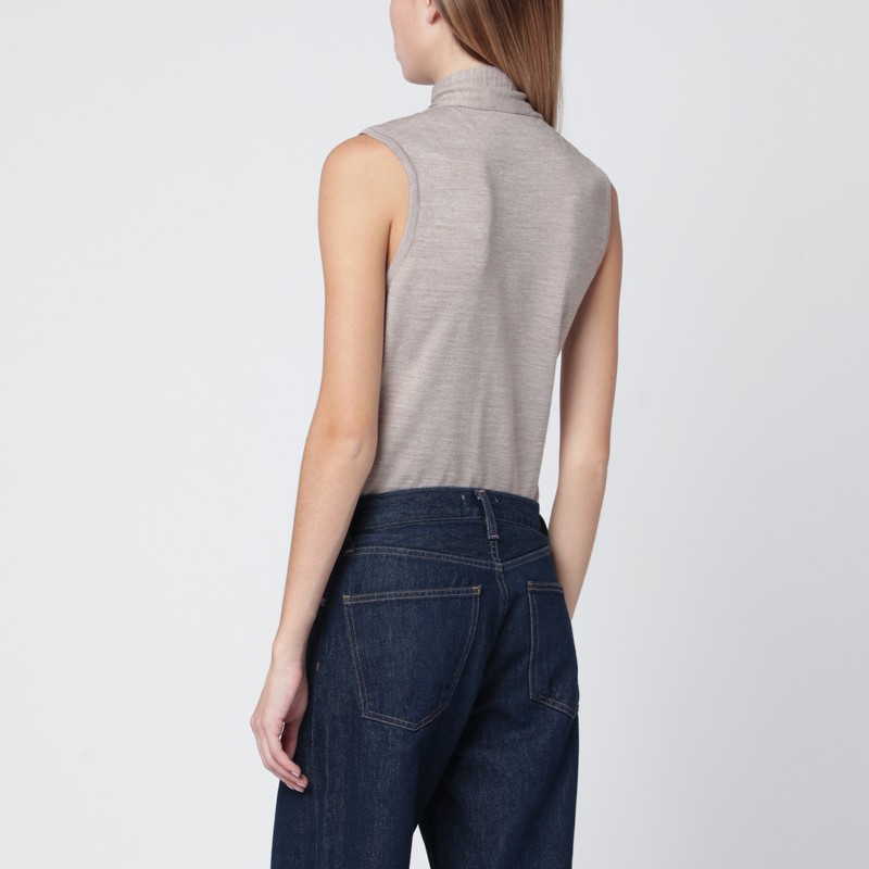 Lemaire Taupe Wool Blend Waistcoat In Gray