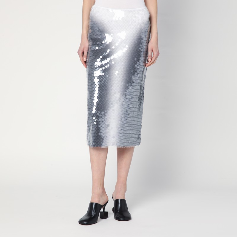 Gradient sequin pencil skirt