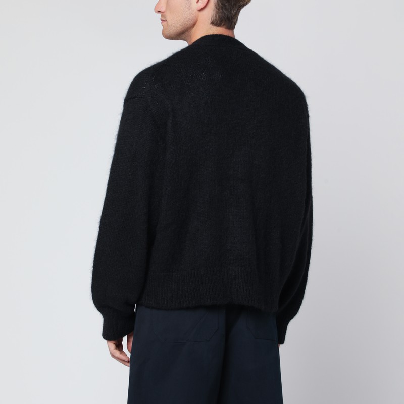 Studio Nicholson Trey Sn-1498 Cardigan In Black Polyamide In Black