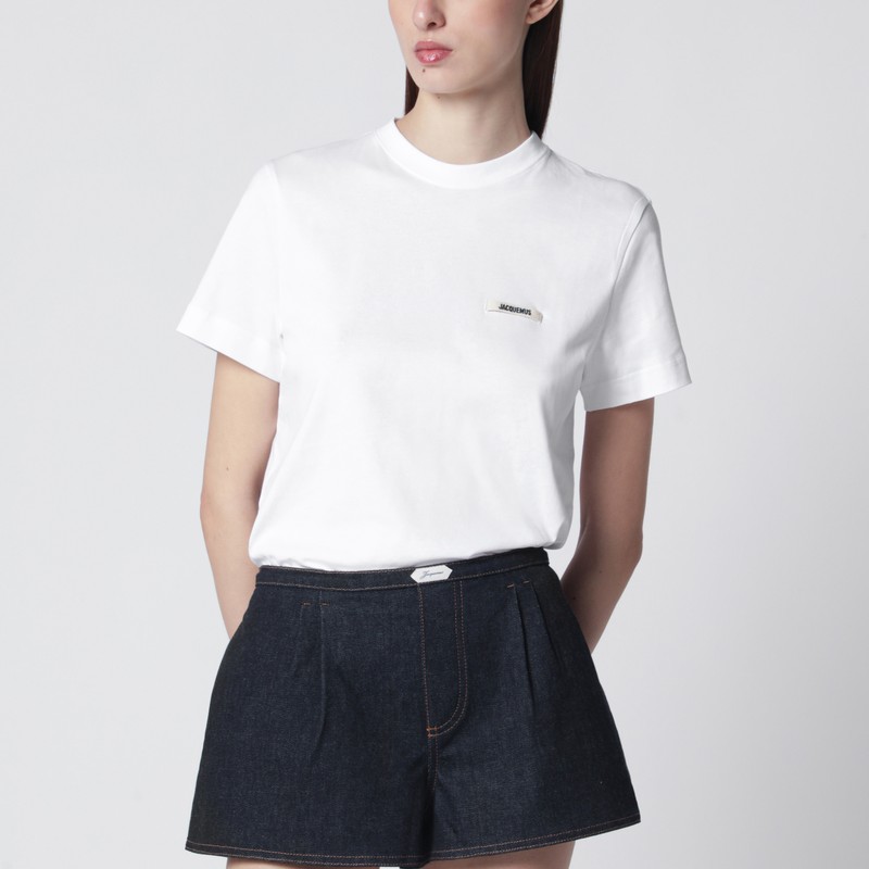T-shirt in cotone bianca con logo