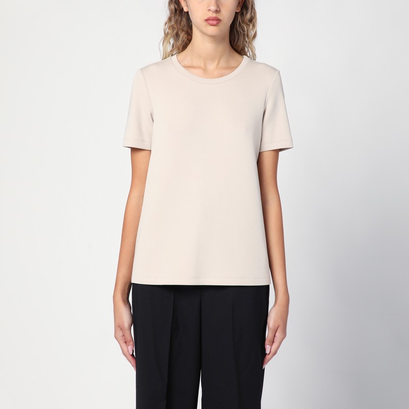 Écru cotton-blend T-shirt
