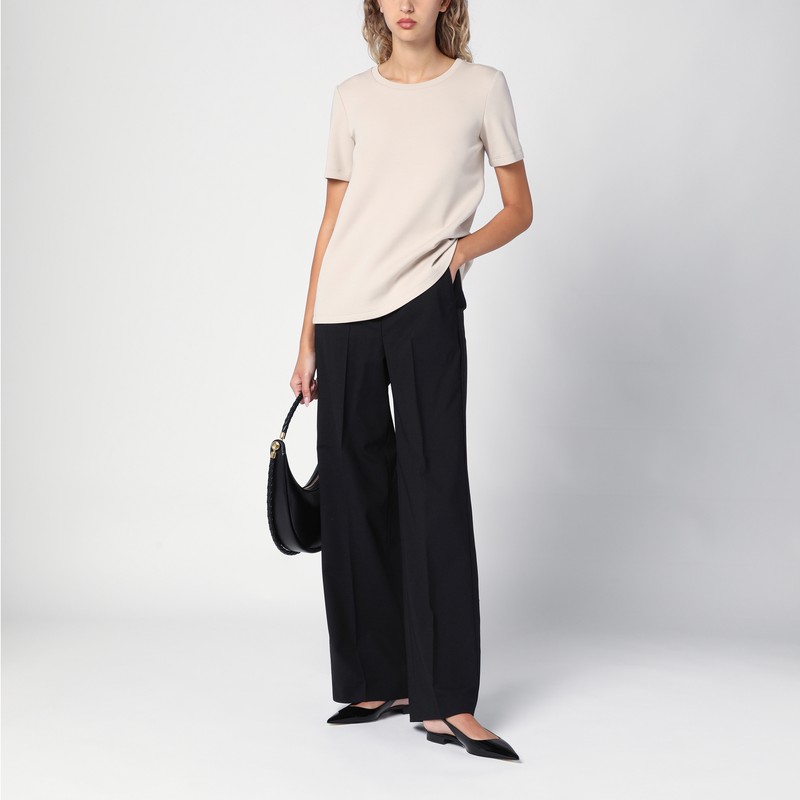 S Max Mara Embroidered-logo T-shirt In Beige