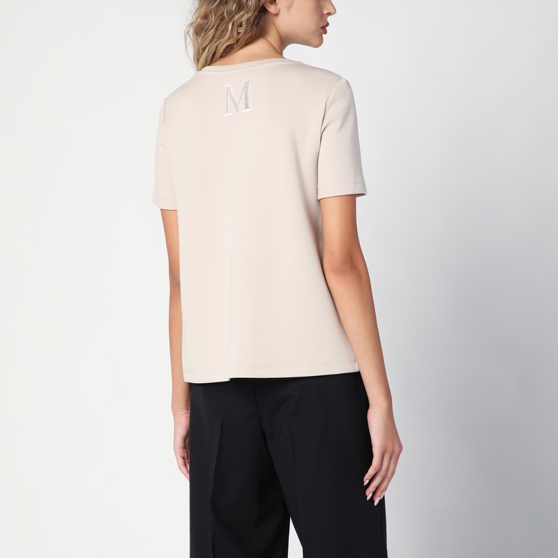 S Max Mara Embroidered-logo T-shirt In Beige