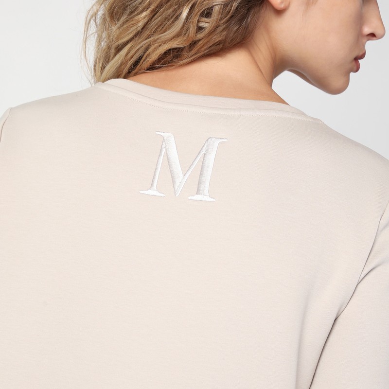 S Max Mara Embroidered-logo T-shirt In Beige