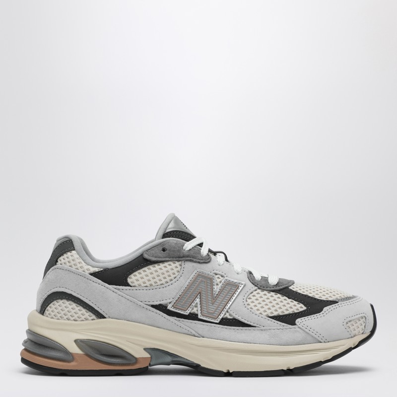 Sneakers 2010 in leather and mesh Brighton grey