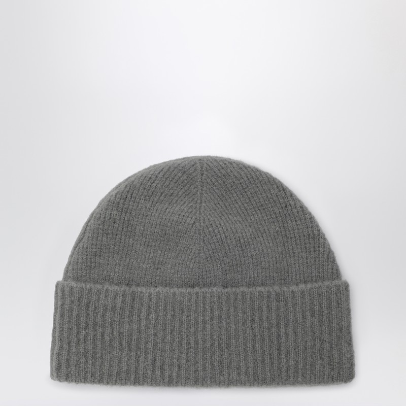 Ami Alexandre Mattiussi Ami De Coeur Grey Wool Beanie In Gray