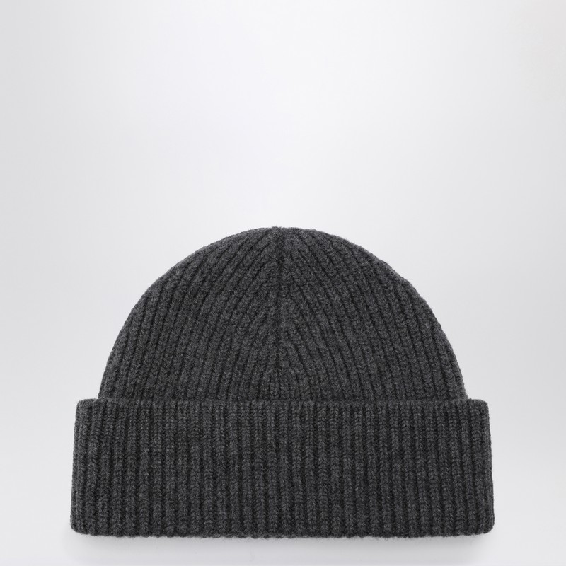 Ami Alexandre Mattiussi Ami Paris Ami Paris De Coeur Grey Wool Beanie In Gray