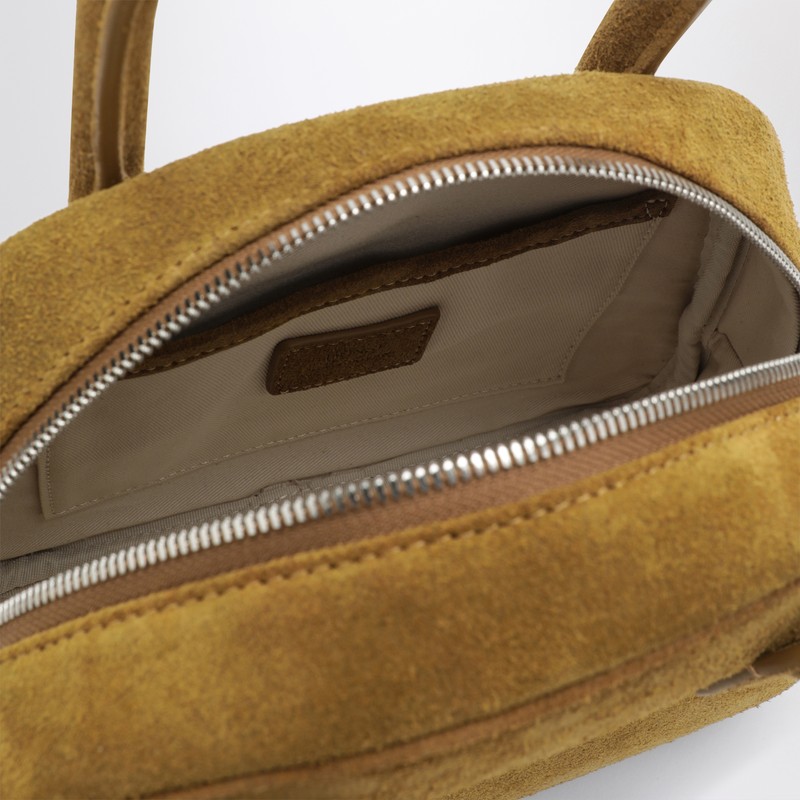 Dunst Structured Suede Mini Bag With Top Handles In Brown