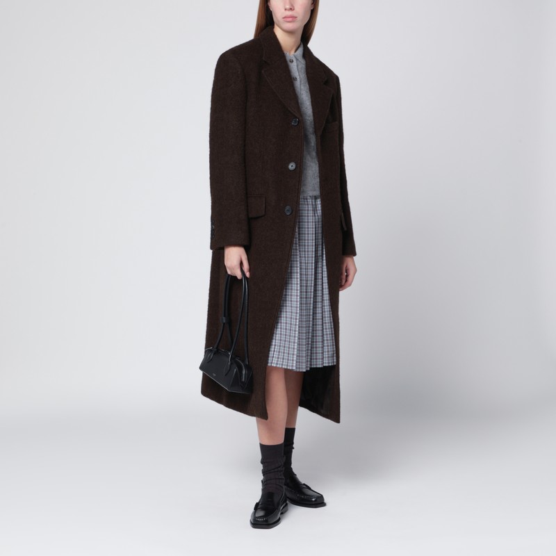 Dunst Brown Single-breasted Wool-blend Coat In Brown