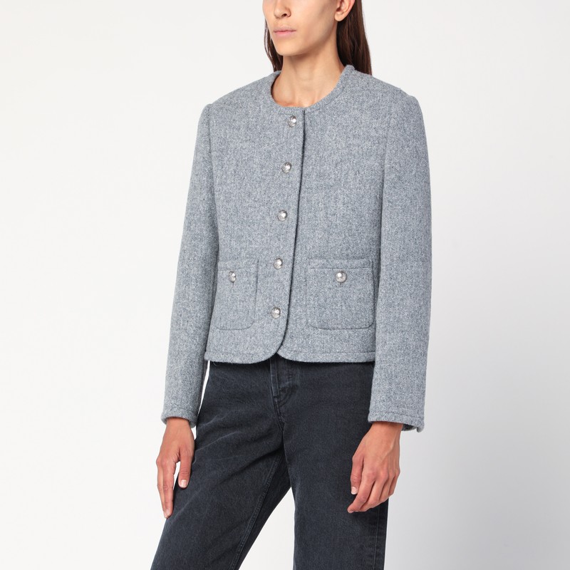 Grey mélange tweed jacket