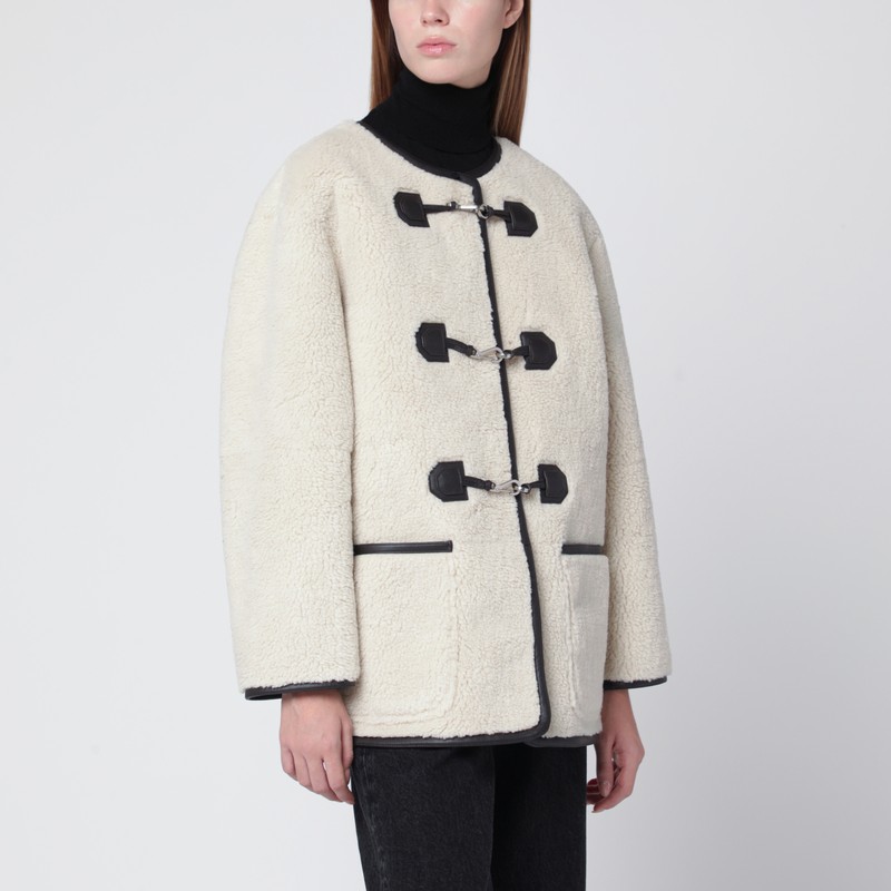Dunst Cream Shearling-effect Fabric Jacket In White